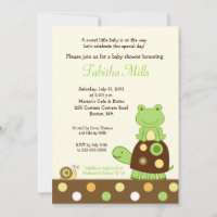 Laguna Frog & Turtle Invitación Baby Shower 5x7 #2