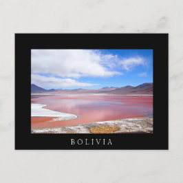Laguna Roja en Bolivia postal de texto negro