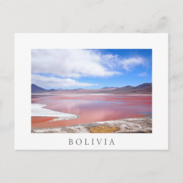 Laguna Roja, Laguna Colorada Bolivia postal blanca (Anverso)