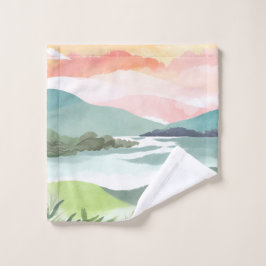Lake Morning Sunrise | Watercolor Nature