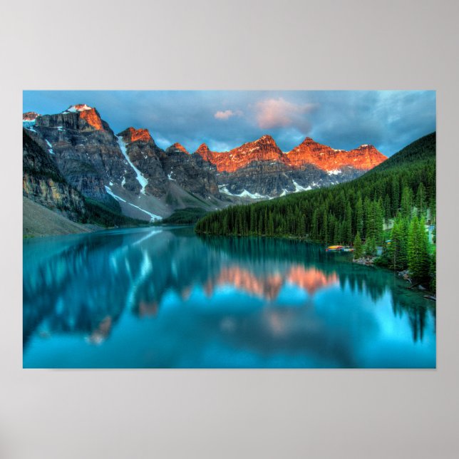 Lake Peaks Personalizado arte en pared Poster (Frente)