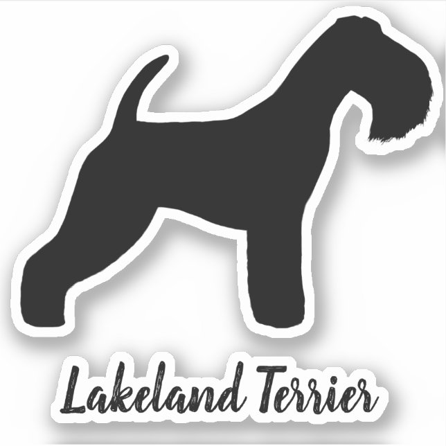 Lakeland Terrier Dog Rama a Silhouette Pegatina (Anverso)