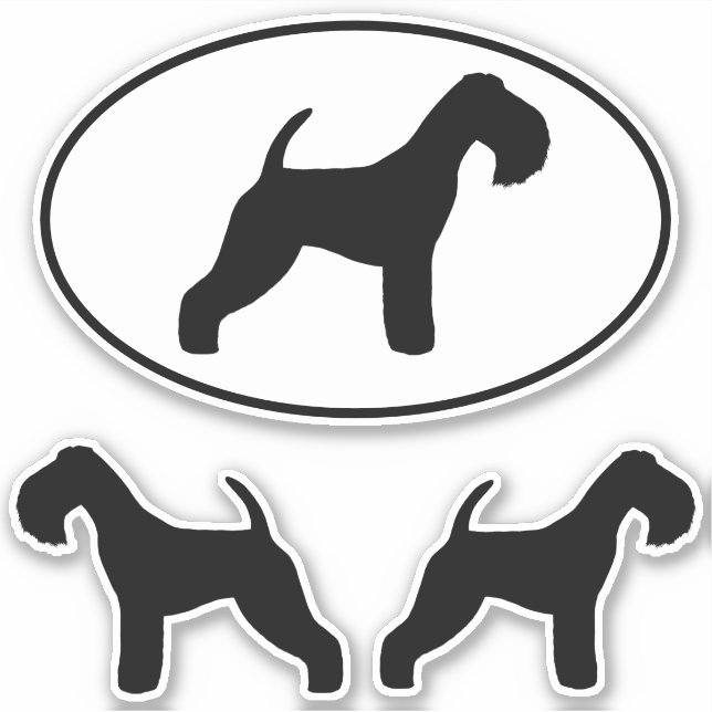Lakeland Terrier Dog Silhouettes Vinyl Pegatina Se (Anverso)
