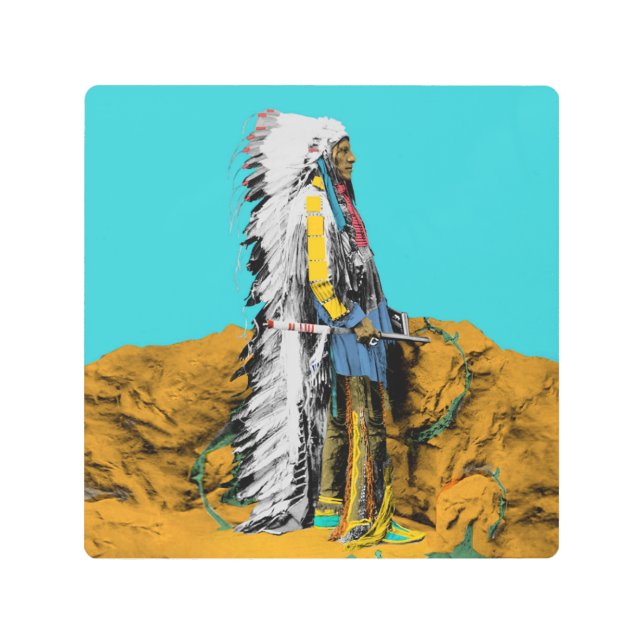 Lakota nativa americana Sioux arte Metalizado mura (Anverso)