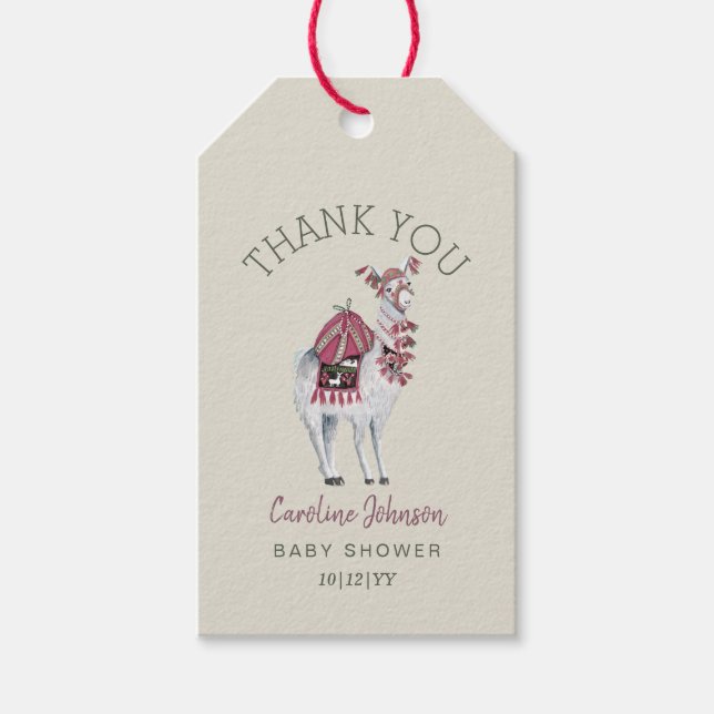 Lama | BABY SHOWER | Etiqueta de regalo (Anverso)