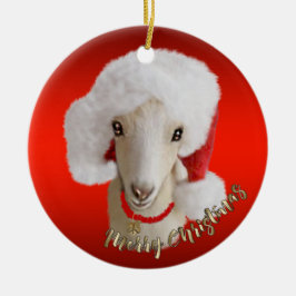 LaMancha Cabra Santa Hat Ornamento de Navidad