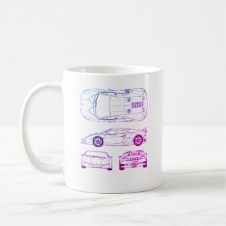 Lambo blueprint camiseta taza de café