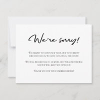 Lamentamos la invitación de cancelación en blanco 