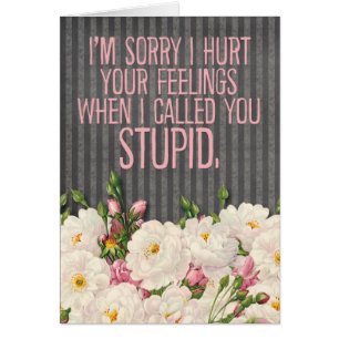 "Lamento herir tus sentimientos" Chalkboard Card