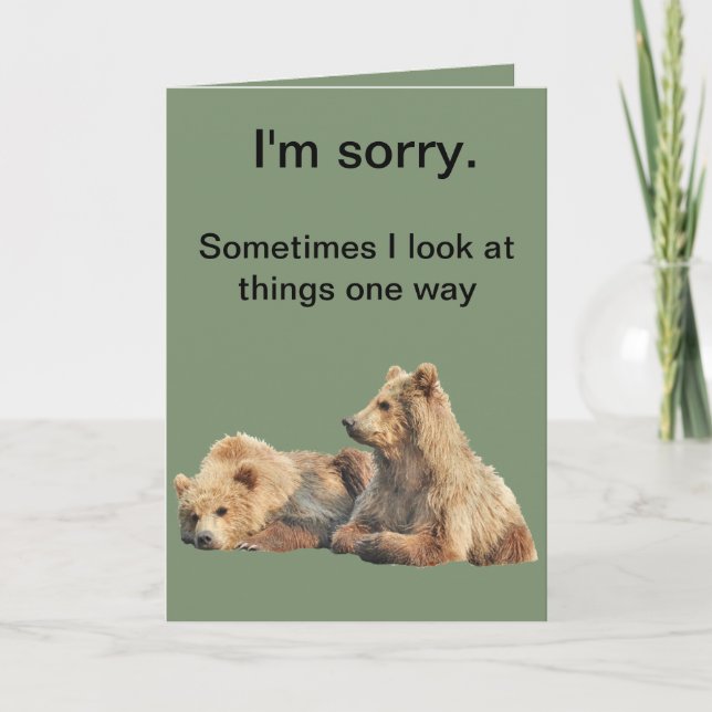 Lamento la tarjeta de saludo con cachorros de oso (Anverso)