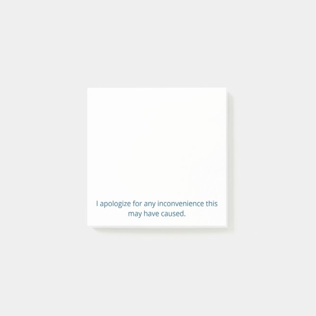 Lamento las molestias de las notas Post-it (Anverso)