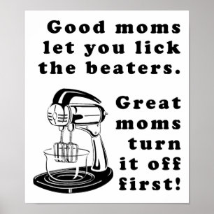 Lamer Los Golpeadores Mamá Divertida Madre Póster 