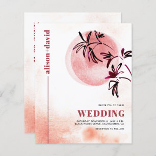 Lámina Β rancho Qr código invitación a la boda Japandi BU