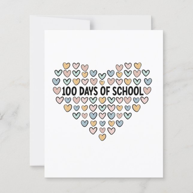 Lámina 💖 100 días de diseño del corazón escolar (Anverso)
