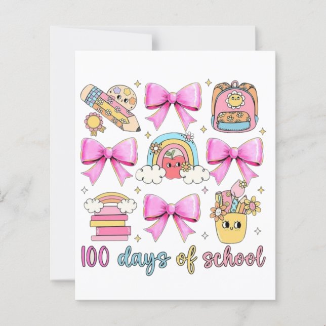 Lámina 🌈 🎀 100 días de 🎉 escolar 📚 (Anverso)