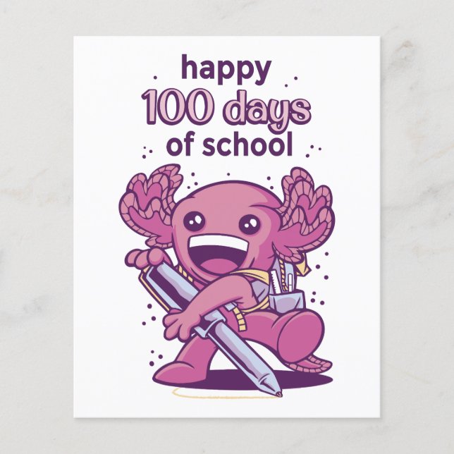 Lámina 100 días de invitación escolar (Anverso)
