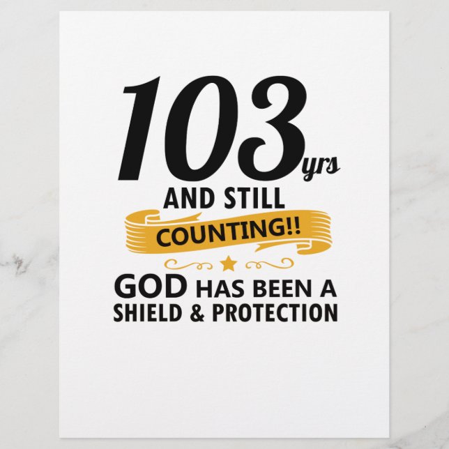 Lámina 103 años y aún contando cumpleaños (Anverso)