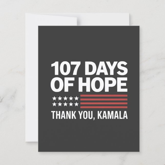 Lámina 107 días de esperanza Gracias Kamala (Anverso)