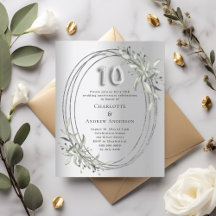10.º aniversario boda invitación al follaje platea