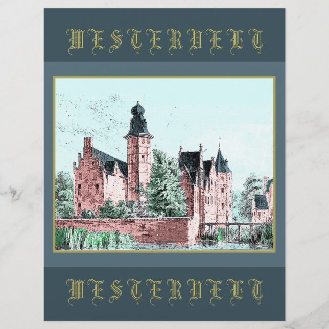 Lámina 1729 A. de Haen Dutch Kasteel WESTERVELT (Reverso)