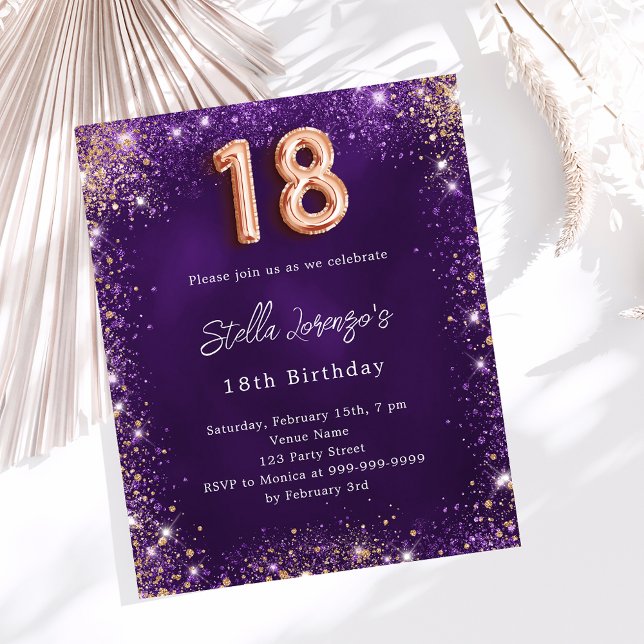 Lámina 18.º rosa morado de cumpleaños (Subido por el creador)