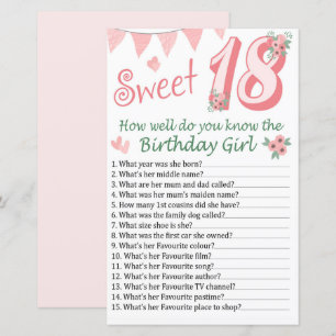 Lámina 18 cumpleaños Qué bien conoces el cumpleaños
