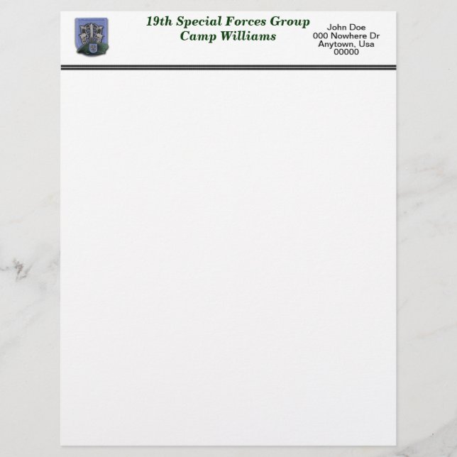 Lámina 19.º campamento de las fuerzas especiales williams (Anverso)