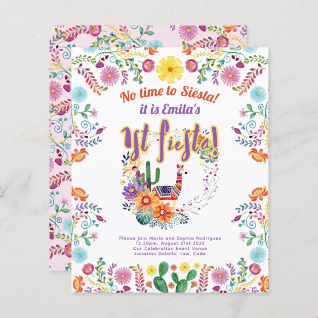 Lámina 1.ª Fiesta Cumpleaños de un Chica Folkart (Anverso / Reverso)