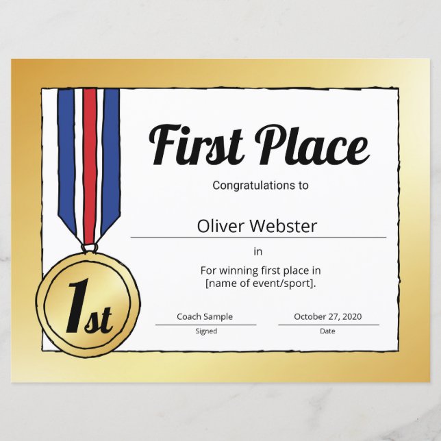 Lámina 1.ᵉʳ Certificado Deportivo (Anverso)