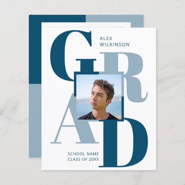 Lámina 2023 PRESUPUESTO Guión azul moderno 2 Invitación a (Anverso / Reverso)