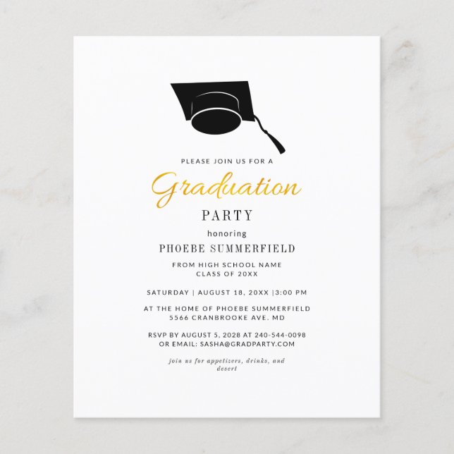 Lámina 2024 Graduación Invitación moderna a la fiesta de  (Anverso)