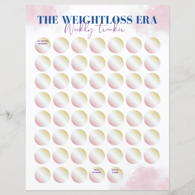 Lámina 2024 The Weight Loss Era Tracker - 52 Week Tracker (Anverso)