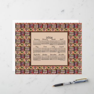 Lámina 2026 Calendar Dressage Horse Collage