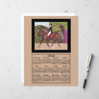 Lámina 2026 Calendar Dressage Horse Sport Fabric Font