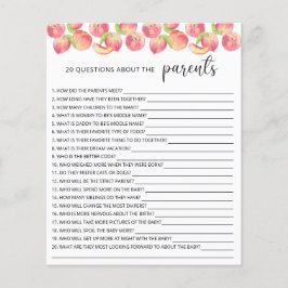 Lámina 20 Preguntas sobre el juego de la ducha de bebé pa