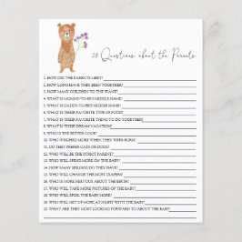 Lámina 20 Preguntas sobre el juego de la ducha de bebé pa