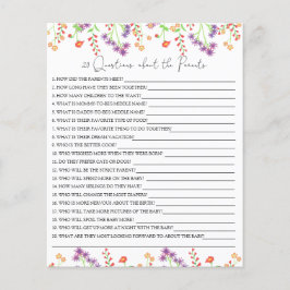 Lámina 20 Preguntas sobre el juego de la ducha de bebé pa