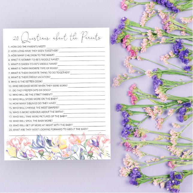 Lámina 20 Preguntas sobre el juego de la ducha de bebé pa (Subido por el creador)