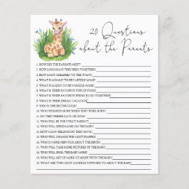 Lámina 20 Preguntas sobre el juego de la ducha de bebé pa