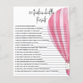 Lámina 20 Preguntas sobre el juego de la ducha de bebé pa