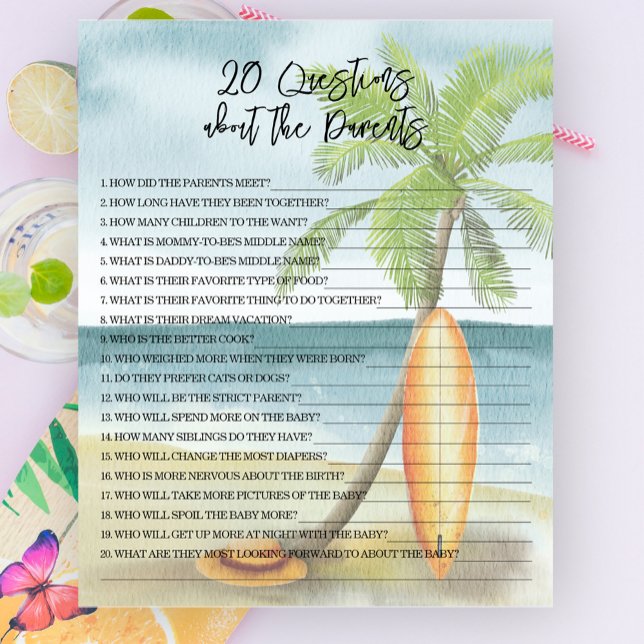 Lámina 20 Preguntas sobre los Padres - juego de ducha par (Subido por el creador)