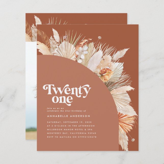 Lámina 21 cumpleaños pampas hierba barro barro presupuest (Anverso / Reverso)