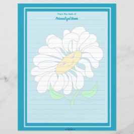 Lámina 23Hoja de Papel con Lino Azul de Daisy Happy