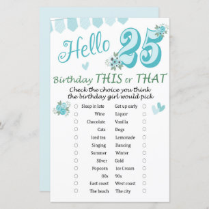 Lámina 25.º cumpleaños éste o aquel juego