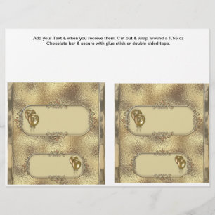 Lámina 2 Aniversario de Oro Personalizado Candy Bar Wrapp