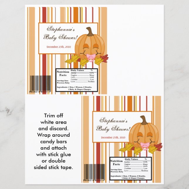 Lámina 2 Calabaza de gran barra de Hershey en otoño otoño (Anverso)