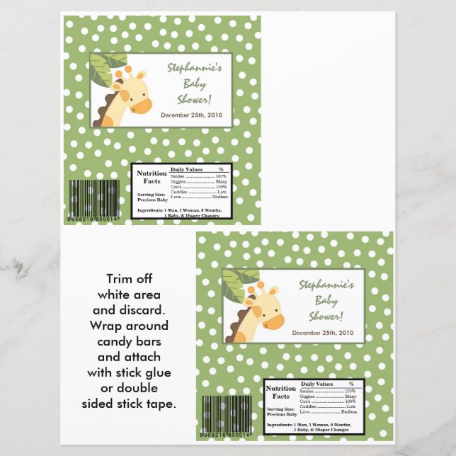 Lámina 2 El gran bar de Hershey Wrapper Safari Jungle Gir (Anverso)