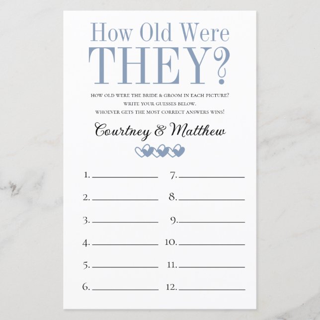 Lámina 2 en 1 juegos de duchas para novias (Anverso)