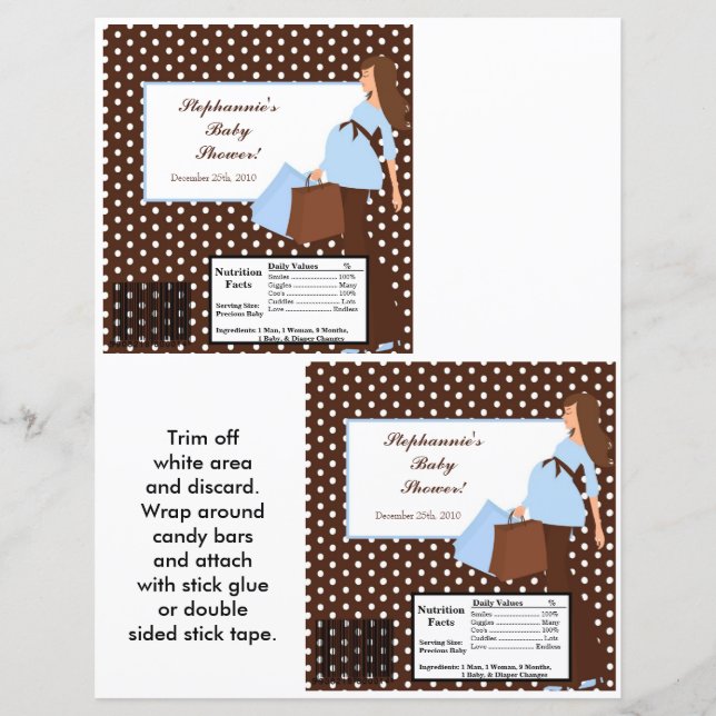 Lámina 2 Hershey's Large Bar Wrapper Blue Mod Mom Polka D (Anverso)