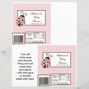 Lámina 2 Hershey's Large Bar Wrapper Pink Ladybug